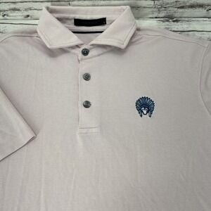 Greyson Brrr Polo Shirt Mens Small Golf Blue Alpha Wolf Performance Preppy